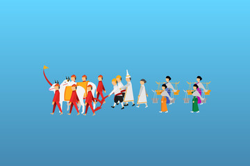 Thai sacred day, important day of Thailand, important day of agriculture of Thailand The Royal Ploughing Ceremony Day