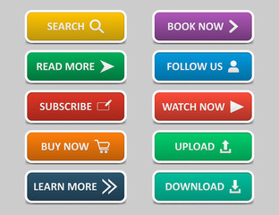 Big set of buttons for design. Vector illustration