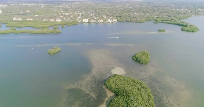 Drone aerial footage of Jim Neville Marine Preserve, Siesta Key Florida
