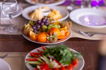 wedding table setting in the restaurant,shot in natural light