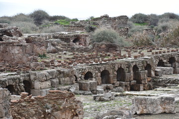 Fototapeta na wymiar Ancient Baths Complex at Tyre, Lebanon