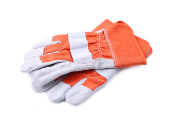 Construction gloves, isolated on a white background