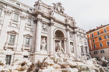 Fototapeta na wymiar Trevi Fountain or Fontana di Trevi at Piazza Trevi, Rome