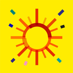 Sun icon on colorful modern background