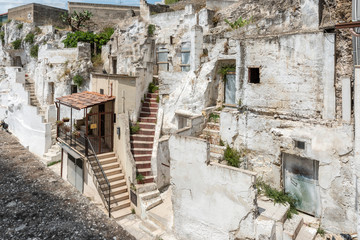Fototapeta na wymiar Massafra and its ravines. Houses built in the rock. Puglia to discover. Italy