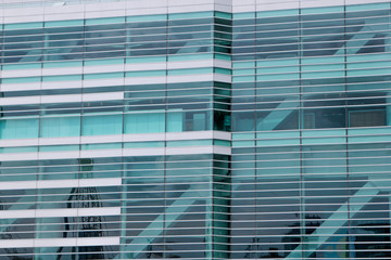 Window glass, Modern architecture in the blue sky white cloud city