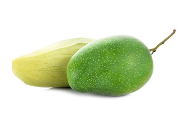 Green mango isolate on white background