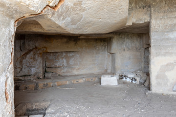 Massafra and its ravines. Houses built in the rock. Puglia to discover. Italy