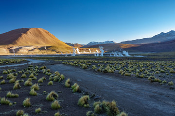 Fototapeta na wymiar El Tatio Geysers crater in northern Chile, Atacama Region