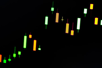 Stock exchange market graph analysis background 