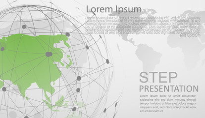 Global network connection. world map point Internet of Things, Computing Design technology Background