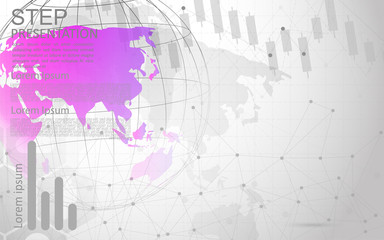 Global network connection. world map point Internet of Things, Computing Design technology Background