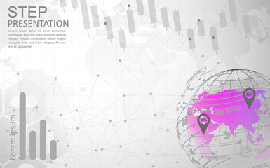 Global network connection. world map point Internet of Things, Computing Design technology Background