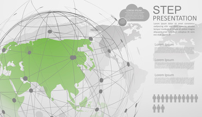 infographic Template for diagram gobal network connection. world map point Internet of Things, Computing Design technology Background