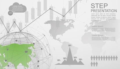 infographic Template for diagram gobal network connection. world map point Internet of Things, Computing Design technology Background
