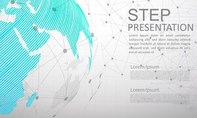 Modern vector abstract step lable infographic elements.can be used for global network connection. World map point and line.vector Illustration