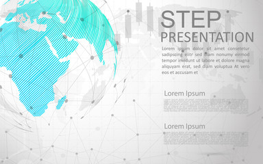 Modern vector abstract step lable infographic elements.can be used for global network connection. World map point and line.vector Illustration