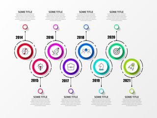 Infographic design template. Timeline concept with 8 steps