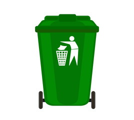 Garbage can. Vector stock illustration isolated on white background