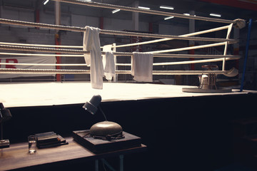 a ring bell on the side of boxing ring