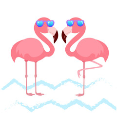 Beautiful summer flamingo vector illustration
