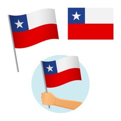 Chile flag in hand