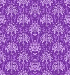 Gardinen Purple background pattern, wallpaper seamless in vintage style, vector image © PETR BABKIN