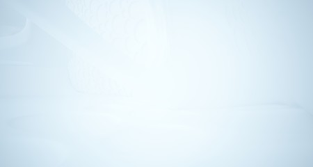 White smooth abstract architectural background. 3D illustration and rendering