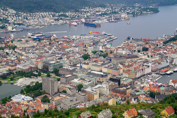 Naklejka premium Aerial view of Bergen
