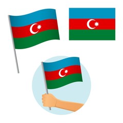 Azerbaijan flag in hand