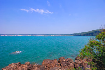 A volcanic rock by the sea.