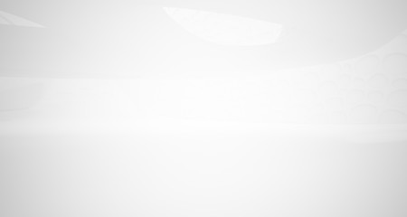 White smooth abstract architectural background. 3D illustration and rendering