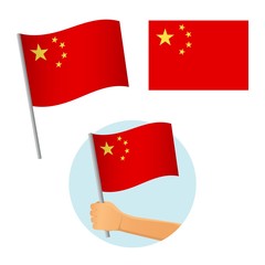 China flag in hand