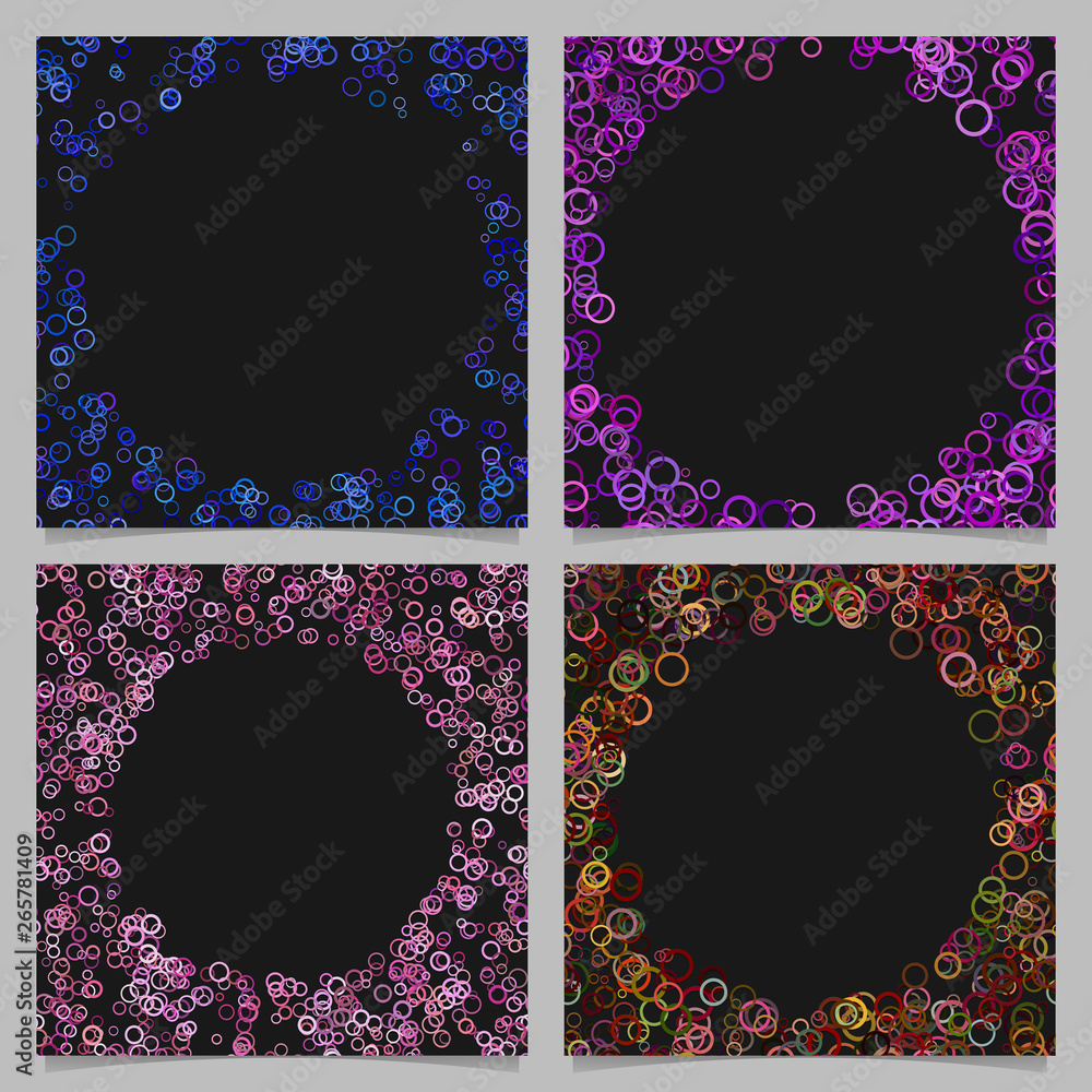 Poster abstract round border background set with circles