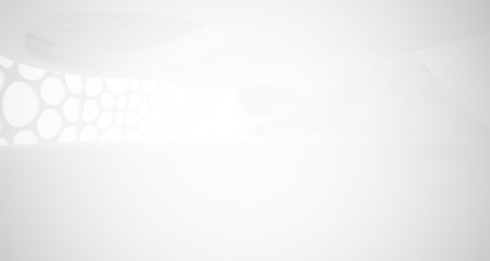 White smooth abstract architectural background. 3D illustration and rendering
