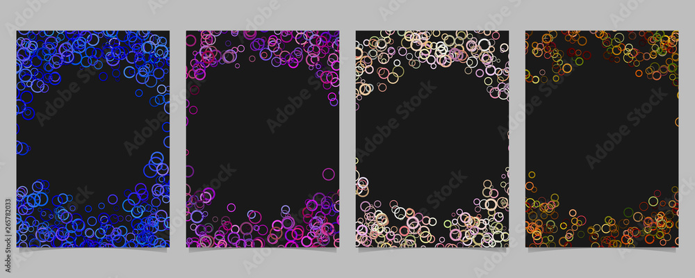 Poster random circle background round brochure border design set