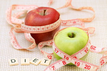 Apples and flexible ruler as a concept of dieting and weight control