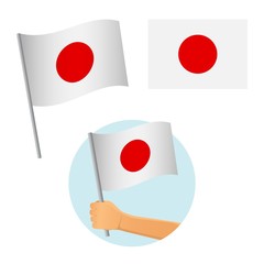 Japan flag in hand