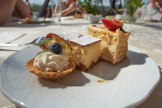 different types of desserts on plate
