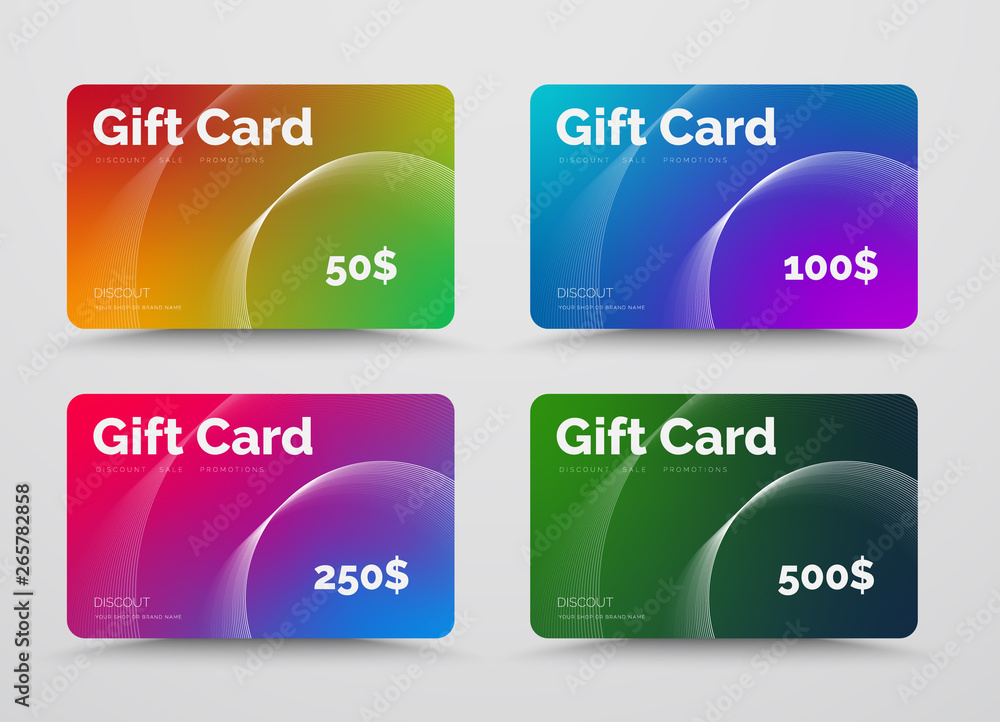 Poster Template vector gift card with round abstract elements from lines.