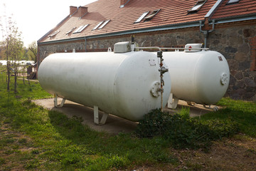 gas storage tanks at farm