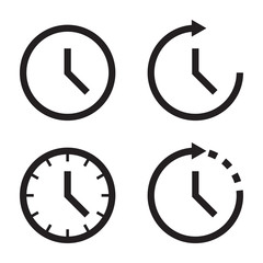 Time and clock vector icons