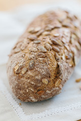 Fresh tasty wheat wholegrain brown bread