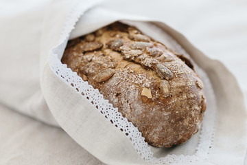 Fresh tasty wheat wholegrain brown bread