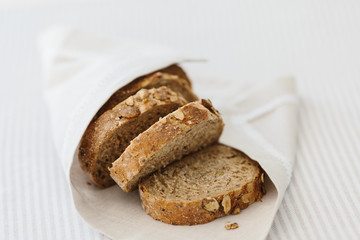 Fresh tasty wheat wholegrain brown bread