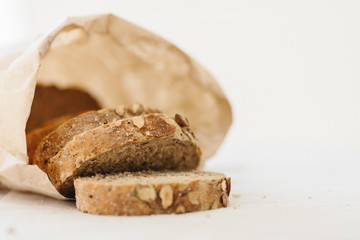 Fresh tasty wheat wholegrain brown bread