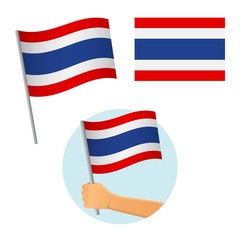 Thailand flag in hand