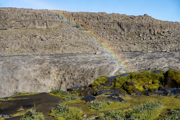  Dettifoss is the most powerful waterfall on Iceland . It is located in Jokulsargljufur National Park the northeasten Iceland on the river Jokulsa a Fjollum.