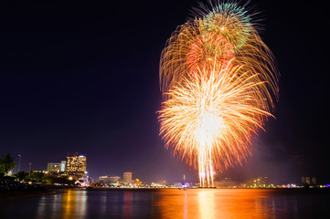 Pattaya international firework festival on November 30, 2013
