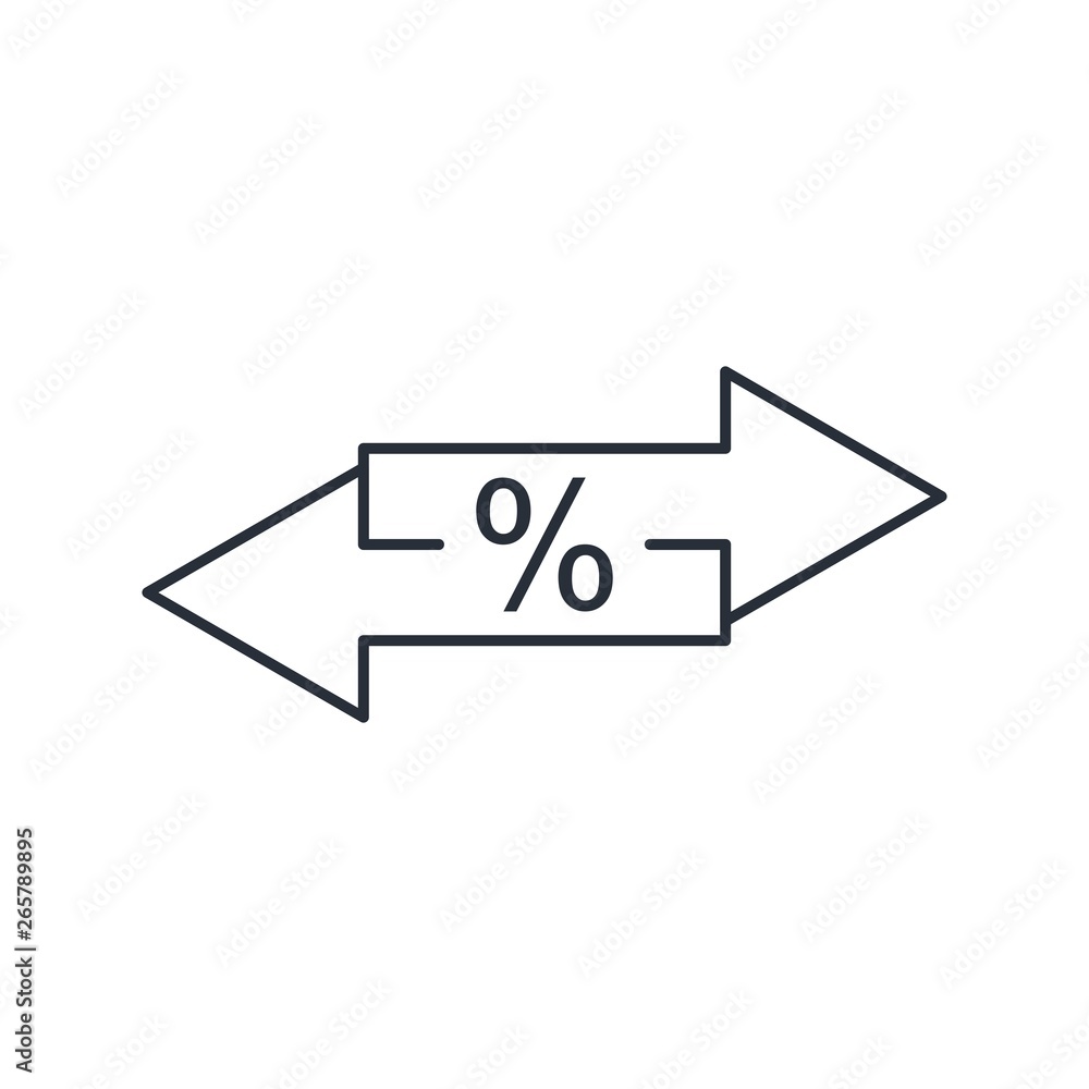 Poster changes in the financial rate. vector linear icon.